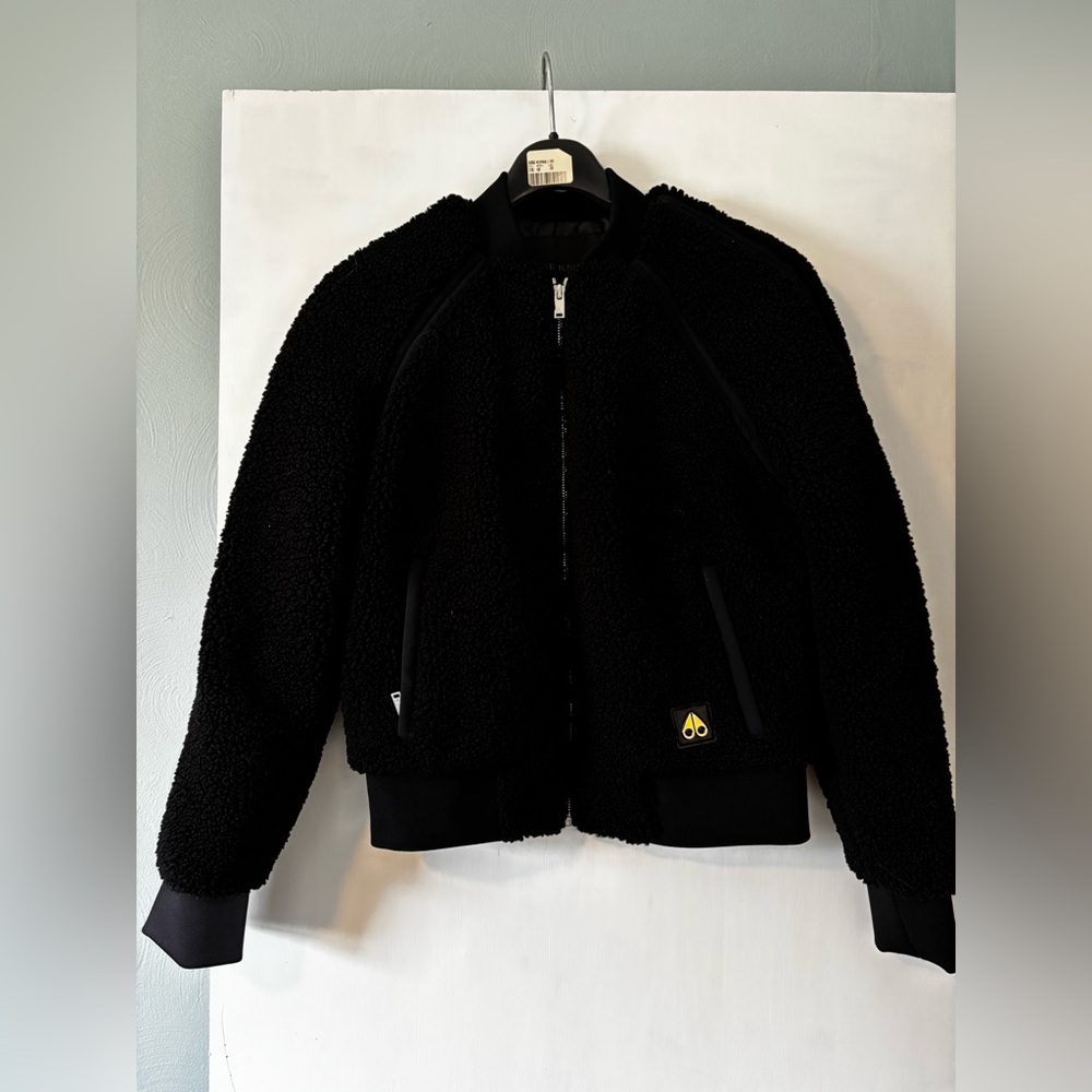 Moose Knuckles Women’s Black Fleece Bomber Jacket